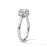 2 Carat Round Cut Lab Grown Diamond Engagement Ring in Rose Gold – Ribbon Accent Solitaire | Luzora Jewels
