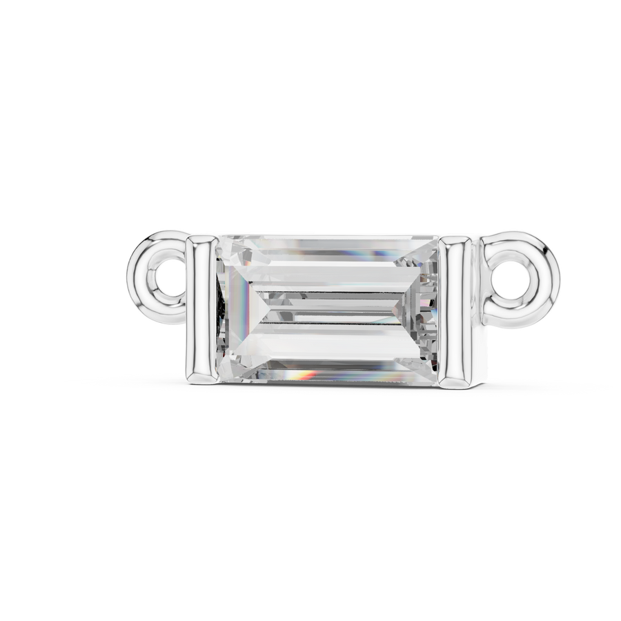 0.31 CT Baguette-Cut Lab-Grown Diamond Bezel Pendant in White gold