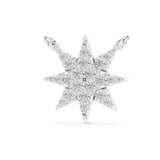 0.17 CT pave lab grown diamond north star pendant in white gold, front view