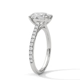 1.75 Carat Oval Cut Lab Grown Diamond Engagement Ring in Rose Gold – Pavé Band Solitaire | Luzora Jewels