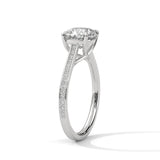 1.75 Carat Cushion Cut Lab Grown Diamond Engagement Ring in Rose Gold – Pavé Band Solitaire | Luzora Jewels