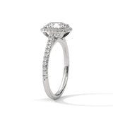 2 Carat Round Cut Lab Grown Diamond Engagement Ring in Rose Gold – Cushion Halo | Luzora Jewels