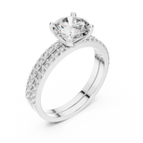 1.5 CT Round Solitaire Lab Grown Diamond Engagement Ring in white gold — angled view by Luzora Jewels