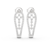 White gold 0.50 ct lab grown diamond open teardrop drop earrings, front view