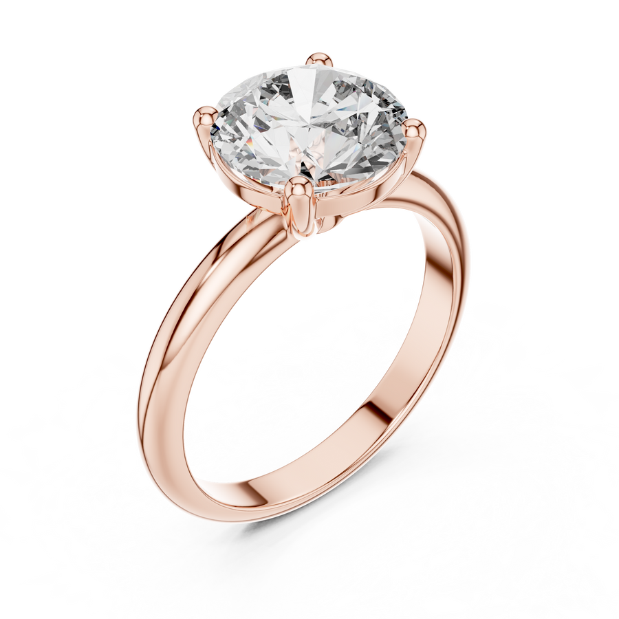 2.5 CT Round Cut Solitaire Lab Grown Diamond Engagement Ring