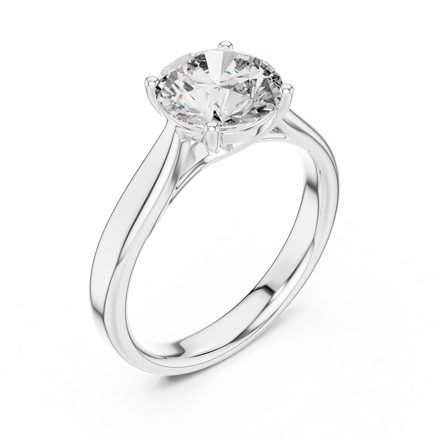 2 CT Round Cathedral Solitaire Ring