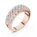 Rose gold round two-row lab grown diamond anniversary band, side view
