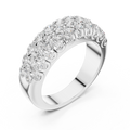 White gold round two-row lab grown diamond anniversary band, side view