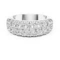 White gold round two-row lab grown diamond anniversary band, angled view