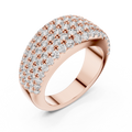 Rose gold round pave dome lab grown diamond anniversary band, side view