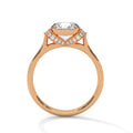 2 Carat Round Cut Lab Grown Diamond Engagement Ring in Rose Gold – Ribbon Accent Solitaire | Luzora Jewels