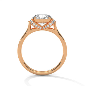 2 Carat Round Cut Lab Grown Diamond Engagement Ring in Rose Gold – Ribbon Accent Solitaire | Luzora Jewels