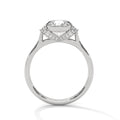 2 Carat Round Cut Lab Grown Diamond Engagement Ring in White Gold – Ribbon Accent Solitaire | Luzora Jewels