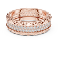 Rose gold round two-row lab grown diamond eternity band, angled view