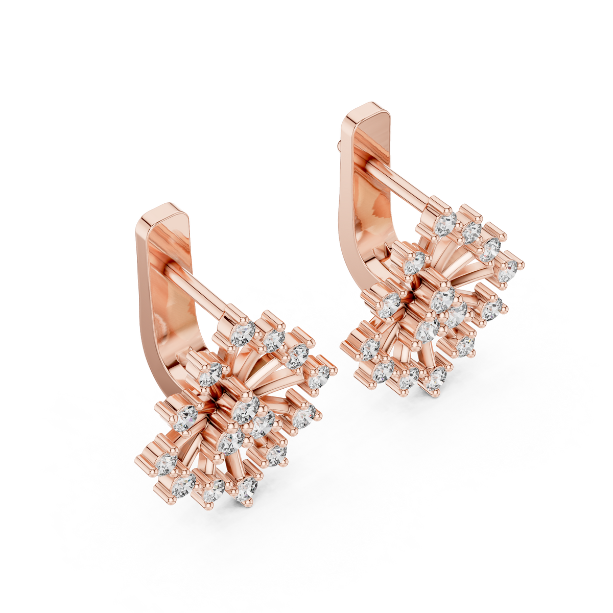 Lab Grown Diamond Starburst Stud Earrings