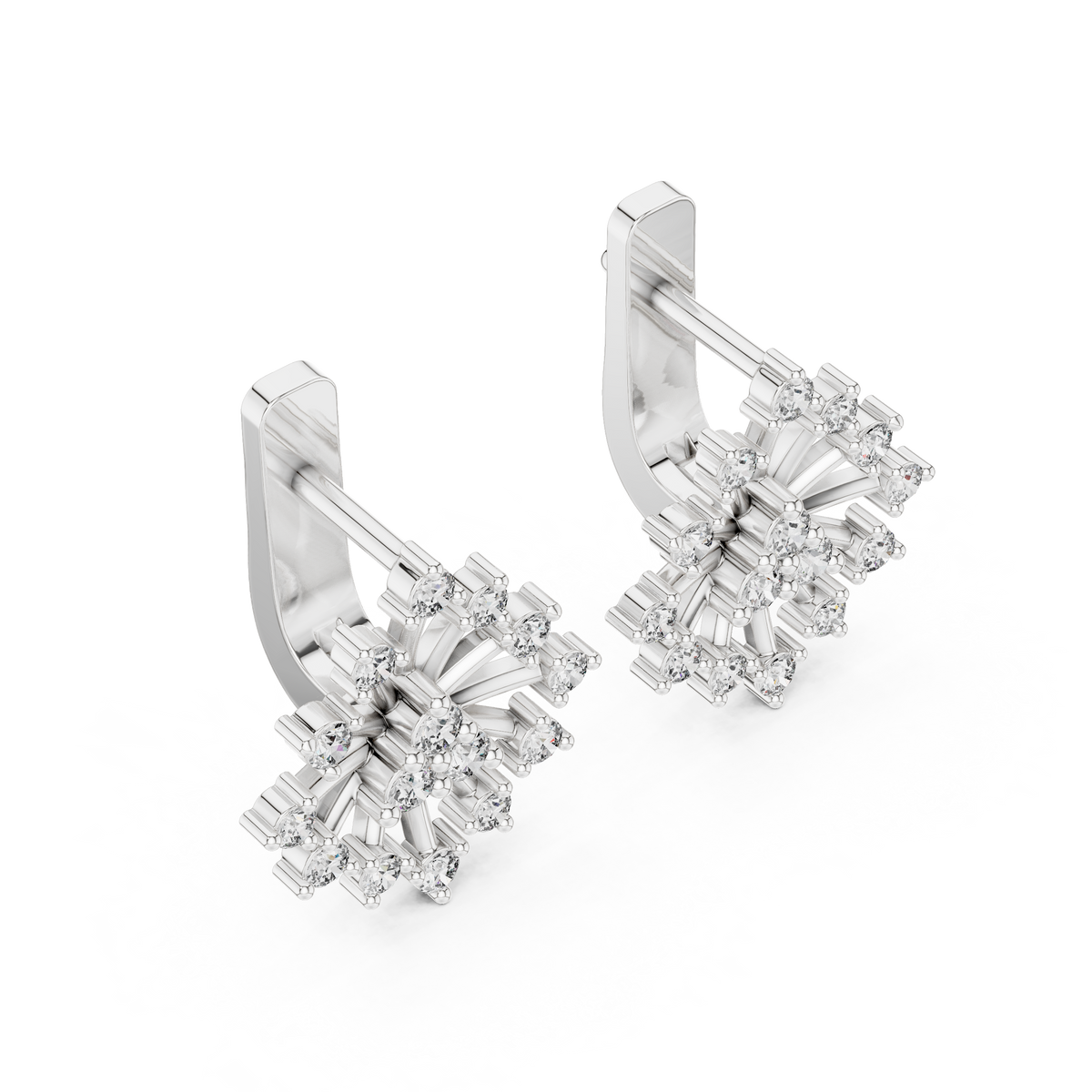 Lab Grown Diamond Starburst Stud Earrings