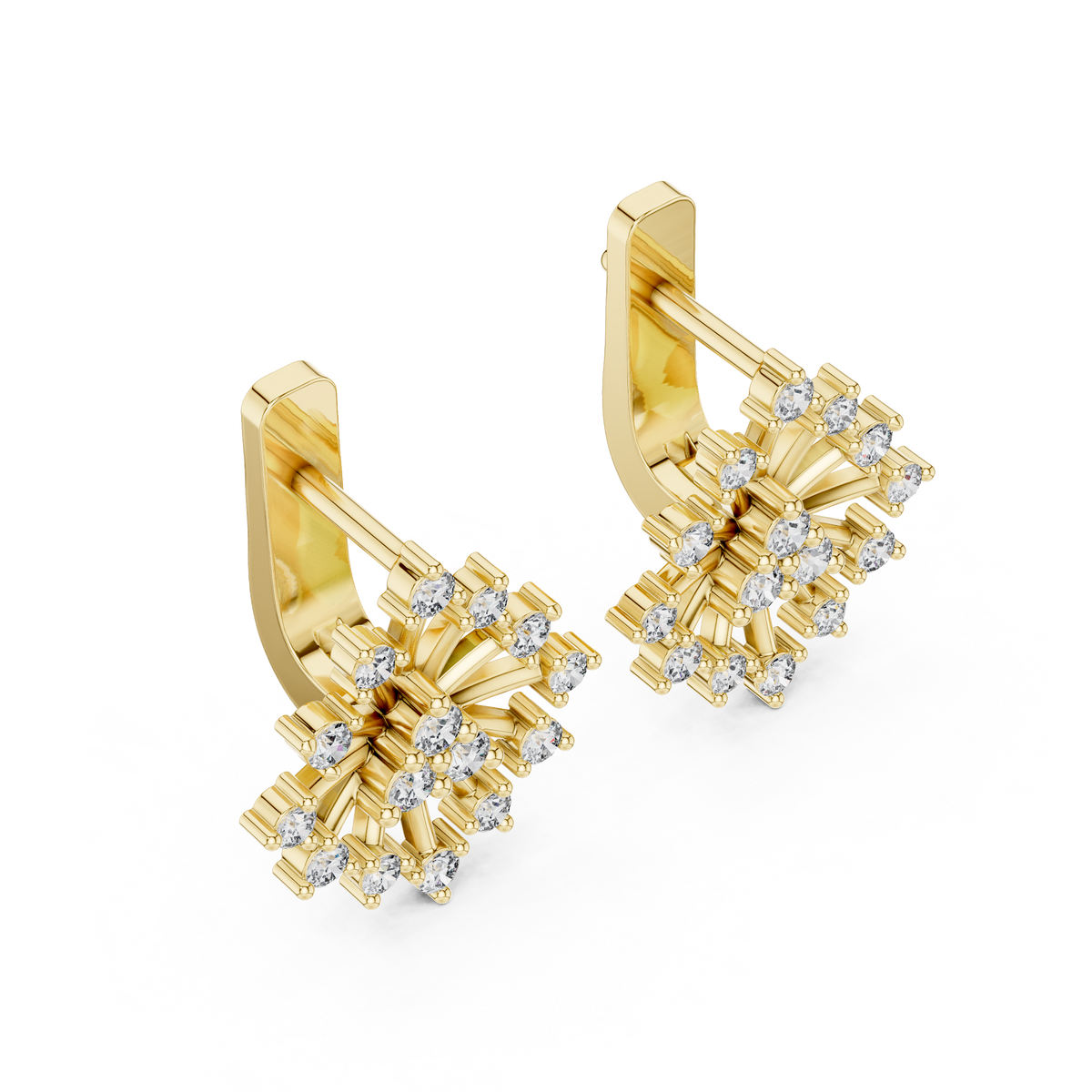 Lab Grown Diamond Starburst Stud Earrings