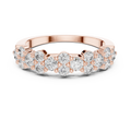 Rose gold round cluster lab grown diamond anniversary band, angled view