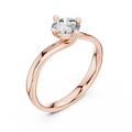 Rose gold round twist solitaire lab grown diamond engagement ring, side view