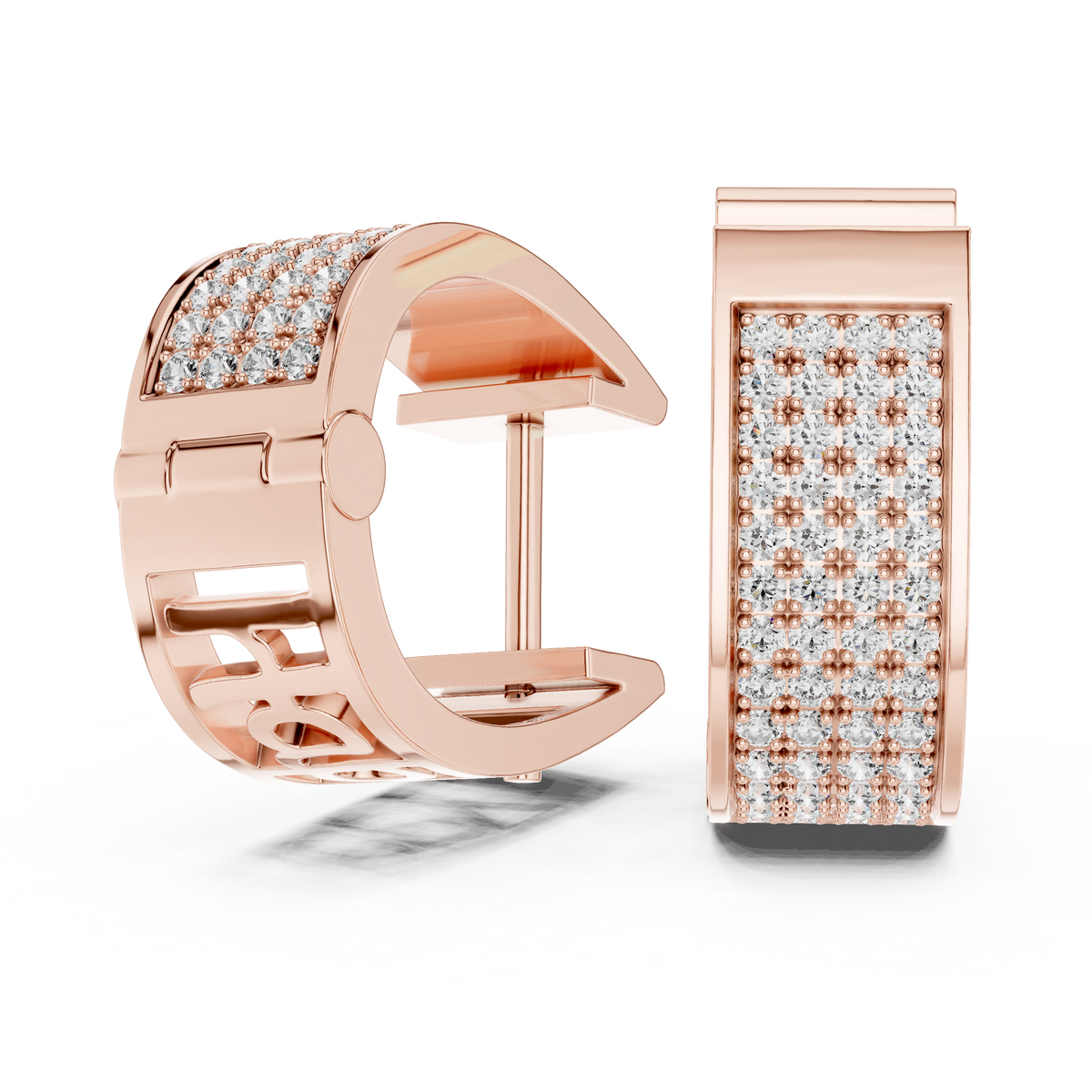 Lab Grown Diamond Pavé Cuff Huggie Earrings
