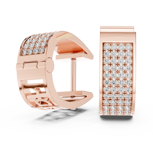 Lab Grown Diamond Pavé Cuff Huggie Earrings