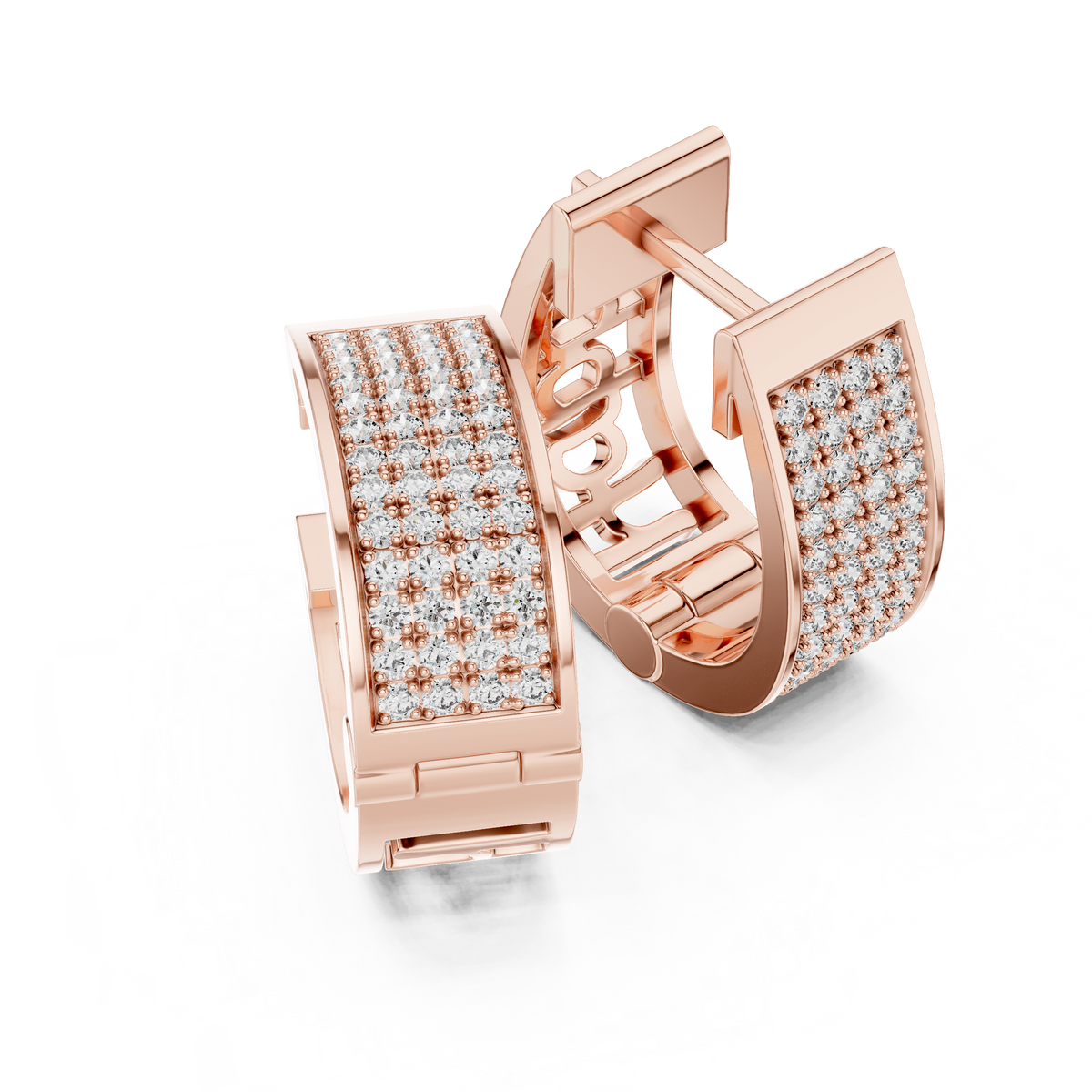 Lab Grown Diamond Pavé Cuff Huggie Earrings