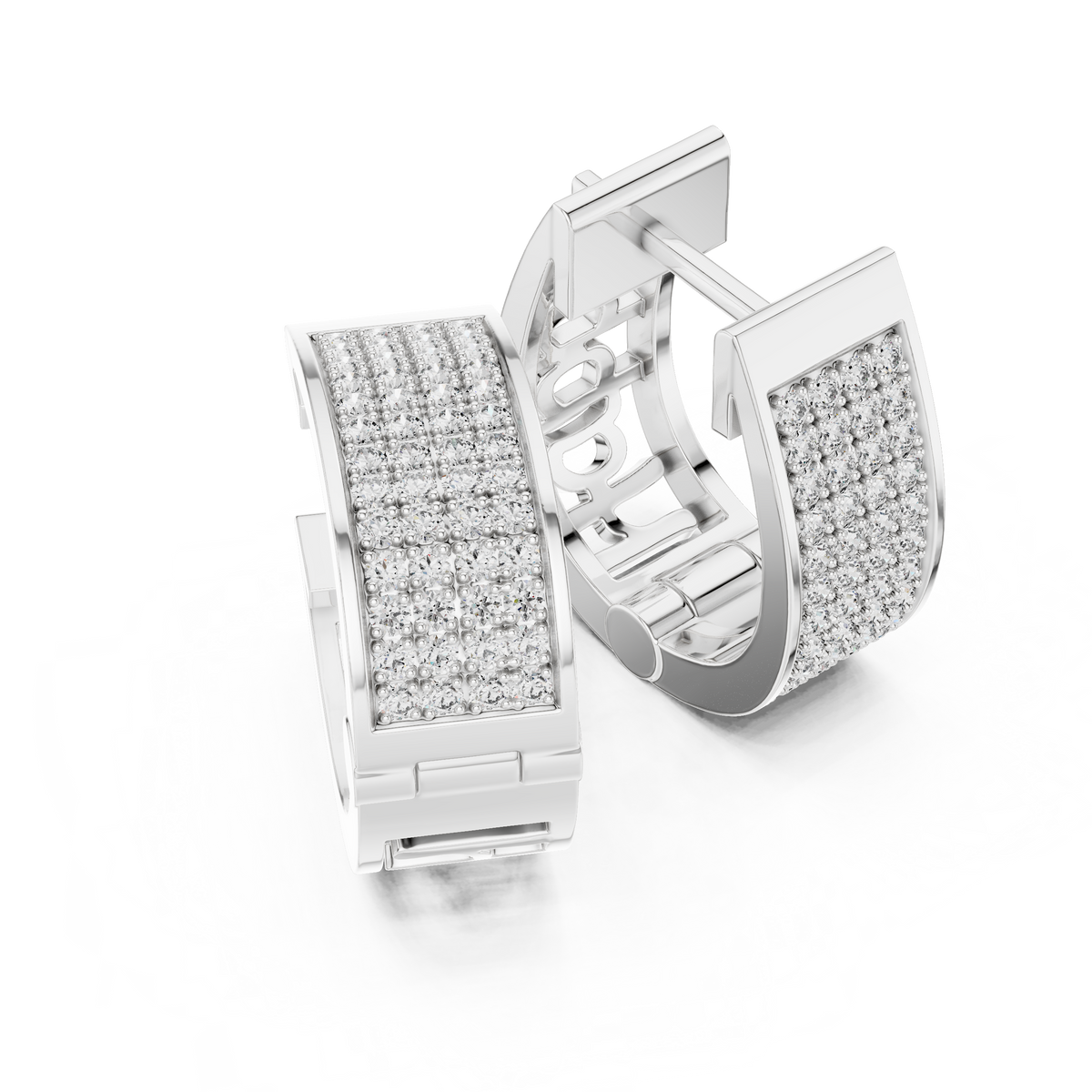 Lab Grown Diamond Pavé Cuff Huggie Earrings