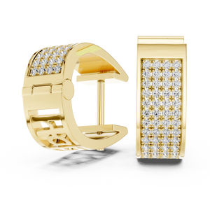 Lab Grown Diamond Pavé Cuff Huggie Earrings