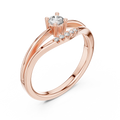 Rose gold round solitaire lab grown diamond ring, side view