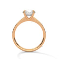 2 Carat Round Cut Lab Grown Diamond Engagement Ring in Rose Gold – Pavé Band Solitaire | Luzora Jewels