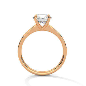 2 Carat Round Cut Lab Grown Diamond Engagement Ring in Rose Gold – Pavé Band Solitaire | Luzora Jewels