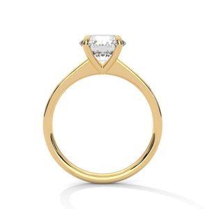 2 Carat Round Cut Lab Grown Diamond Engagement Ring in Yellow Gold – Pavé Band Solitaire | Luzora Jewels