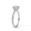 2 Carat Round Cut Lab Grown Diamond Engagement Ring in Rose Gold – Pavé Band Solitaire | Luzora Jewels