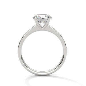 2 Carat Round Cut Lab Grown Diamond Engagement Ring in White Gold – Pavé Band Solitaire | Luzora Jewels