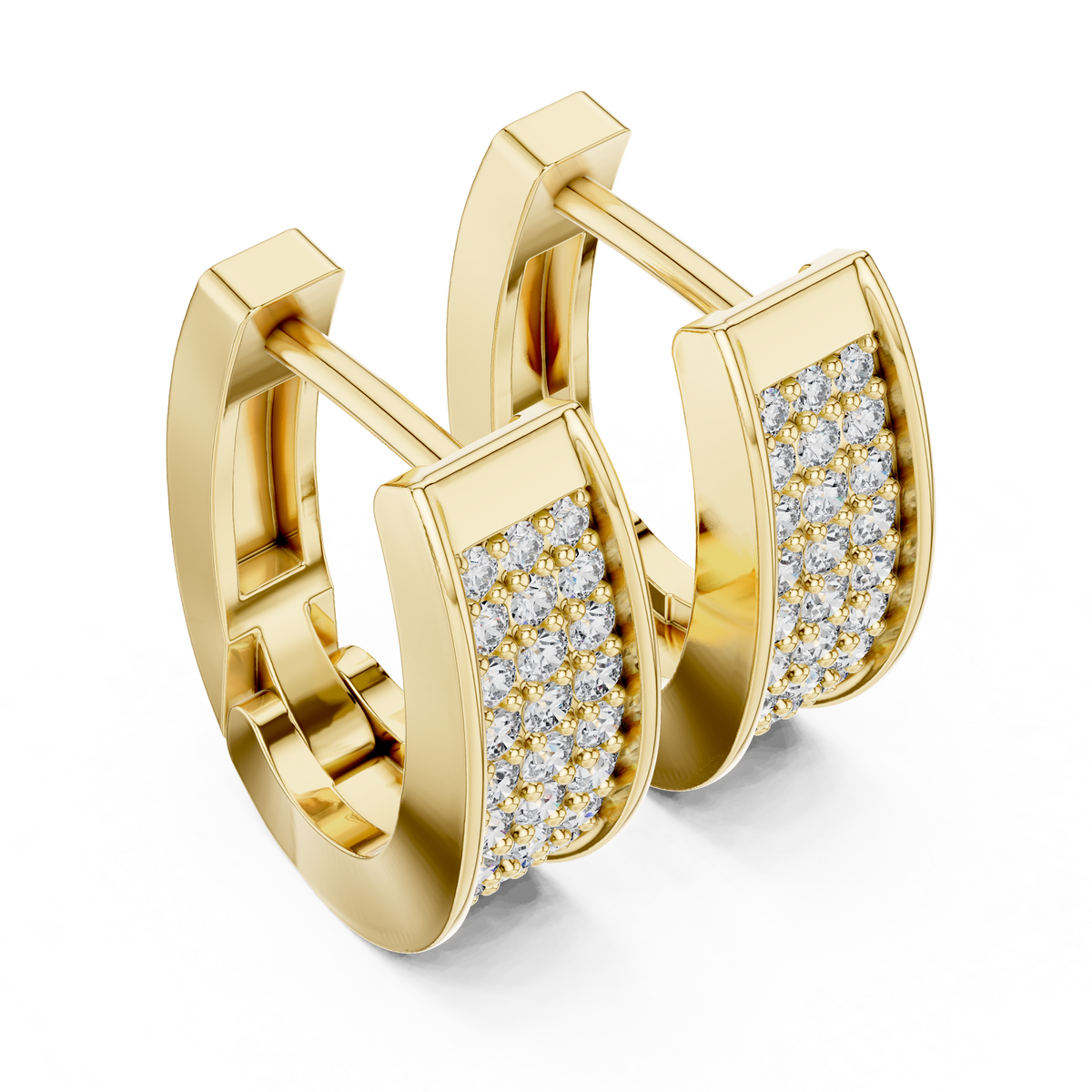 Lab Grown Diamond Graduated Pavé Huggie Earrings