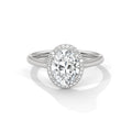 1.86 Carat Oval Cut Lab Grown Diamond Ring for Women – Halo Close-Up | Luzora Jewels
