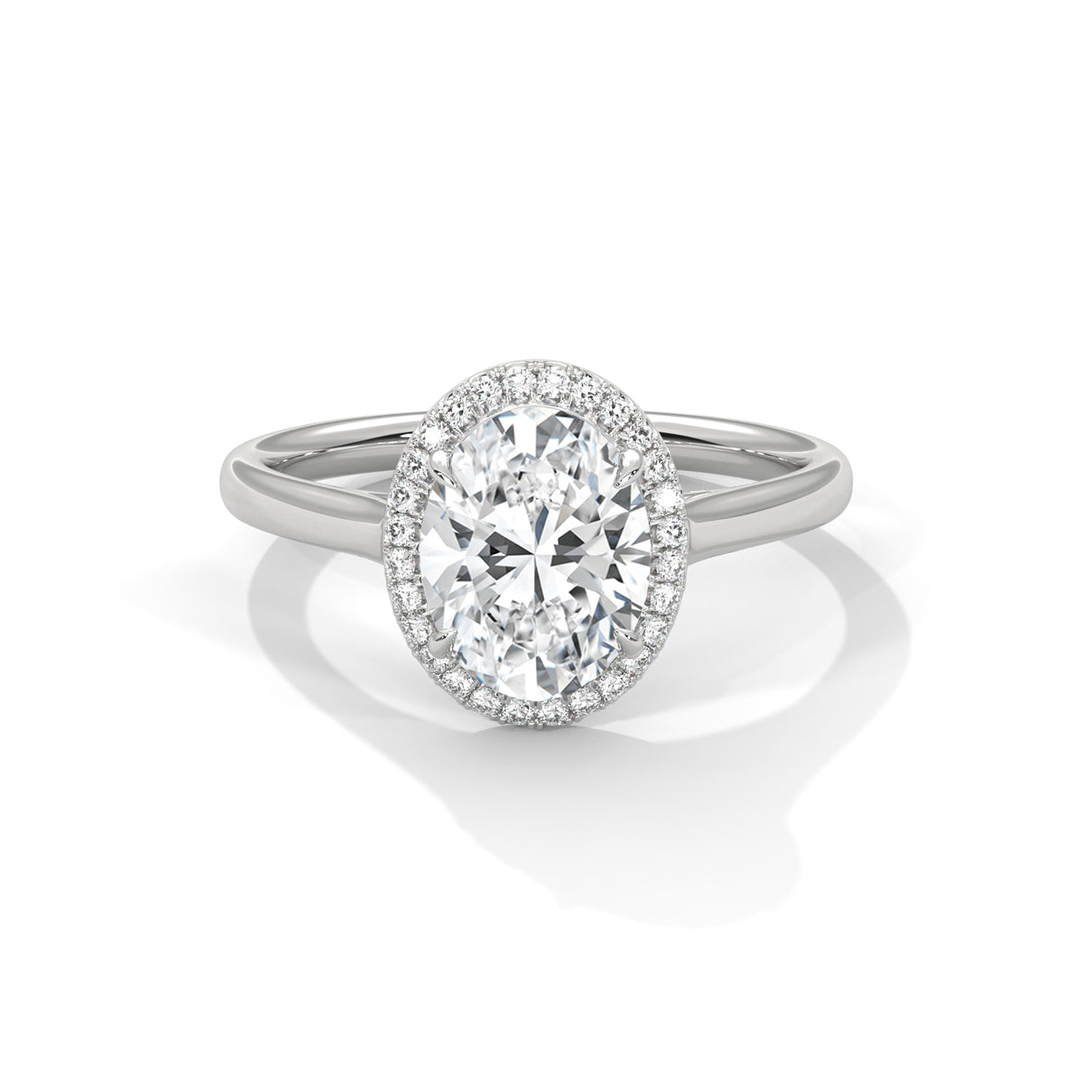 1.86 Carat Oval Cut Lab Grown Diamond Ring for Women – Halo Close-Up | Luzora Jewels