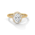 1.86 Carat Oval Cut Lab Grown Diamond Engagement Ring on Hand – Halo | Luzora Jewels