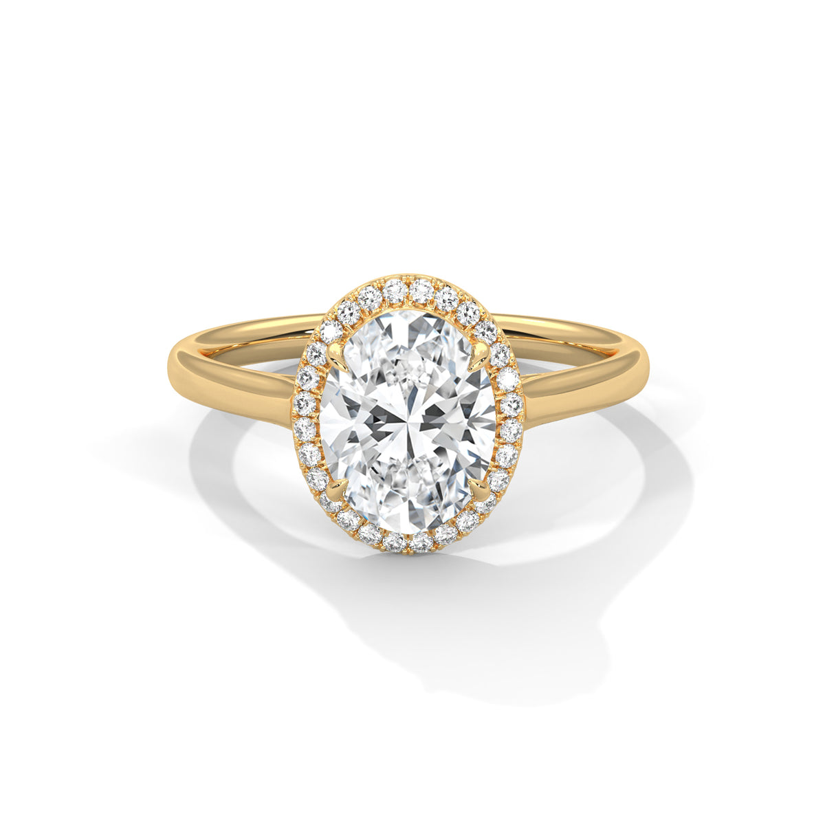 1.86 Carat Oval Cut Lab Grown Diamond Engagement Ring on Hand – Halo | Luzora Jewels