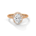1.86 Carat Oval Cut Lab Grown Diamond Engagement Ring in Rose Gold – Halo | Luzora Jewels