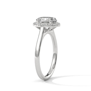 1.86 Carat Oval Cut Lab Grown Diamond Engagement Ring in Rose Gold – Halo | Luzora Jewels