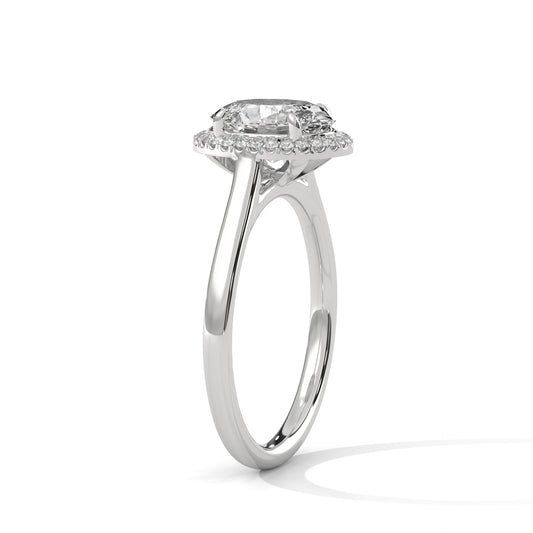 1.86 Carat Oval Cut Lab Grown Diamond Engagement Ring in Rose Gold – Halo | Luzora Jewels