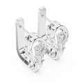 Lab grown diamond solitaire huggie earrings in white gold, angled view