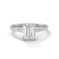 2 Carat Emerald Cut Lab Grown Diamond Engagement Ring on Hand – Solitaire | Luzora Jewels