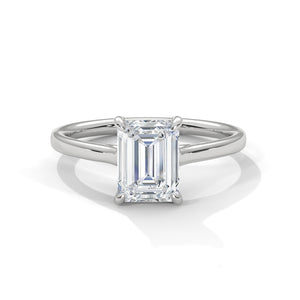 2 Carat Emerald Cut Lab Grown Diamond Engagement Ring on Hand – Solitaire | Luzora Jewels