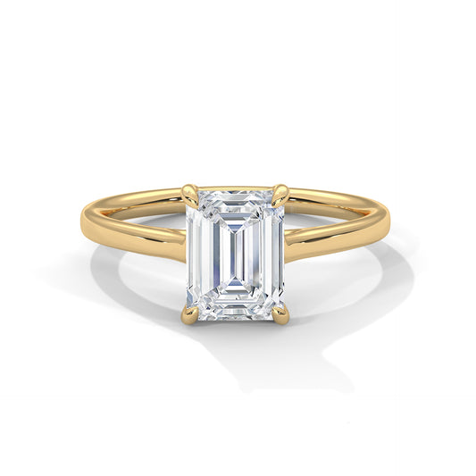 2 Carat Emerald Cut Lab Grown Diamond Engagement Ring in Rose Gold – Solitaire | Luzora Jewels
