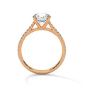 2 Carat Round Cut Lab Grown Diamond Engagement Ring in Rose Gold – French Pavé Band | Luzora Jewels