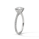 2 Carat Round Cut Lab Grown Diamond Engagement Ring in Rose Gold – French Pavé Band | Luzora Jewels