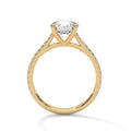 2 Carat Round Cut Lab Grown Diamond Engagement Ring in Yellow Gold – French Pavé Band | Luzora Jewels