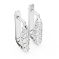 White gold lab grown diamond graduated bezel huggie earrings, side view